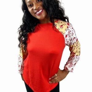 Yelum Carolyn Top -orange/floral top 💕✨